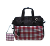A-91經典蘇格蘭格子紋新穎旅行袋附隨身包